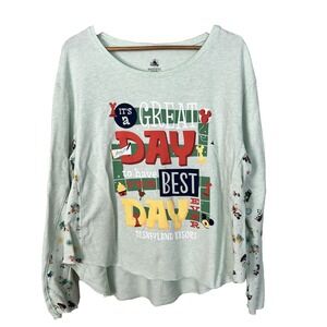 Disneyland Best Day Ever Long Sleeve Christmas Shirt Womens XL Vacation Travel
